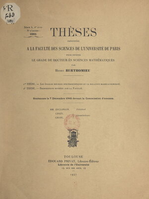 cover image of Les étoiles doubles spectroscopiques et la relation masse-luminosité